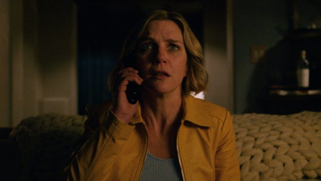Rhea Seehorn in character as Carol Sturka in Vince Gilligan's Pluribus on Apple TV