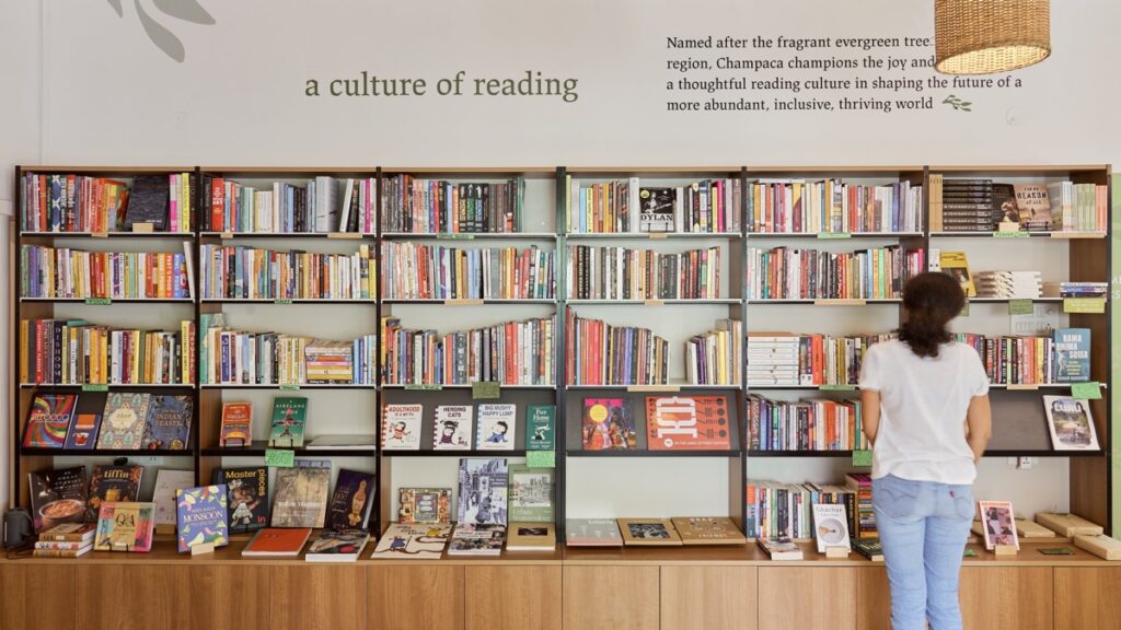 Shelves of books in a bookshop