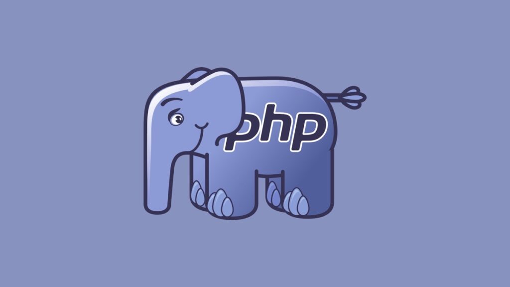 The PHP elephant logo on a blue background